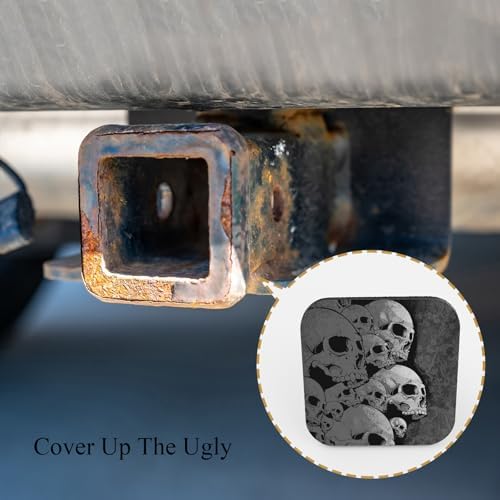 Skull Heap Hitch Covers Black and White Skull Human Skeleton Funny Thriller - Image 4