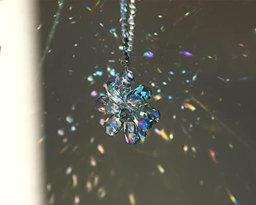 Crystal Flower Car Rear View Mirror Pendant Hanging Auto Decor - Image 6