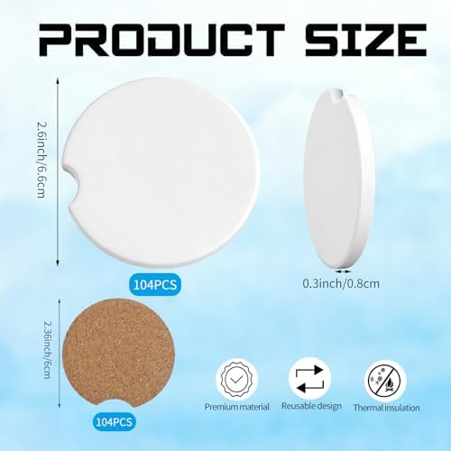 624 Pcs Ceramic Car Coasters - Image 2