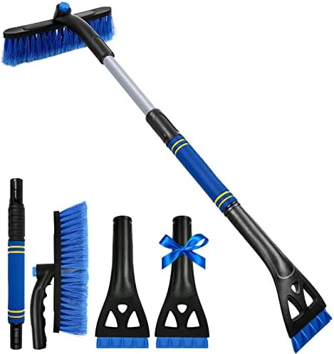 34" Extendable Ice Scrapers for Car Windshield 2-in-1 Snow Brush for Car Snow by BFONS