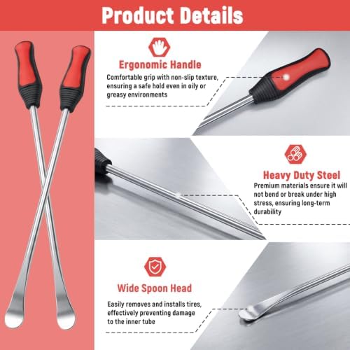 14.5" Tire Spoon Kit, Professional Tire Iron Changing Tool Kit - Image 3