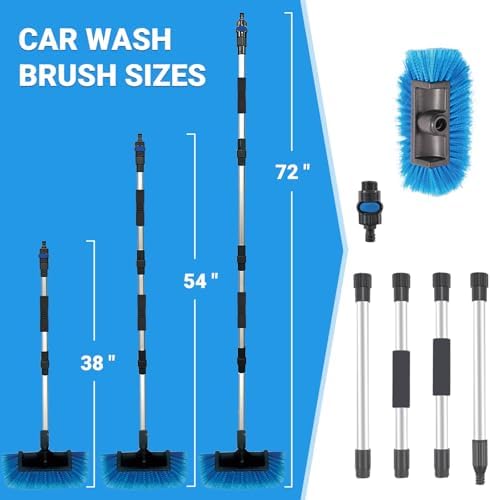 72" Car Wash Brush with Long Handle, On/Off Switch - Image 2