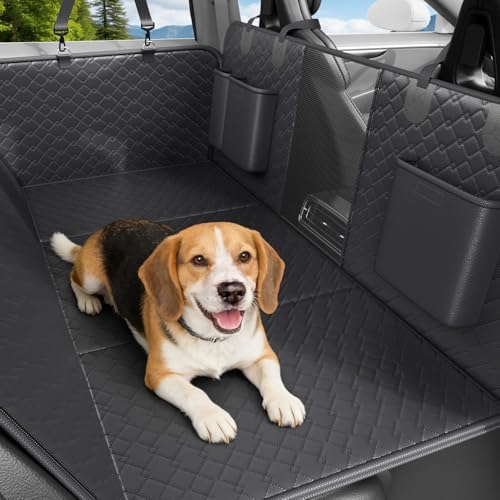 Dog Car Seat Cover Waterproof Vegan Leather, Scratchproof, Hard Bottom Back by REDASW