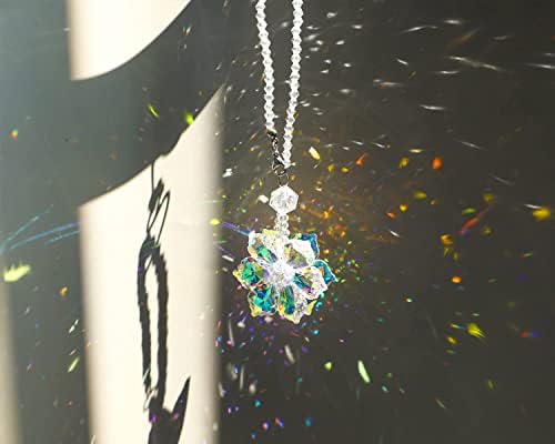 Crystal Snowflake Car Pendant Lucky Hanging Rear View Mirror Ornament - Image 6