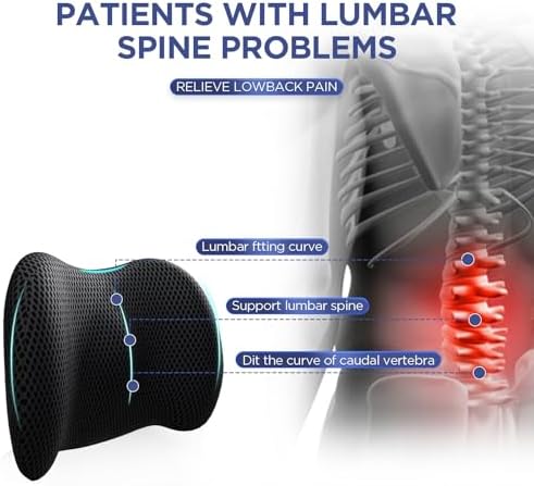 Lumbar Support Pillow for Office Chair, Memory Foam Car Back Cushion - Image 2