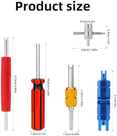Penitue 5pcs Tire Tyre Repair Tool Set, Dual & Single Head Valve Core Remover - Image 2