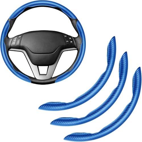 Amiss 3pcs Carbon Fiber Anti-Skid Steering Wheel Cover, Waterproof & Segmented by Amiss