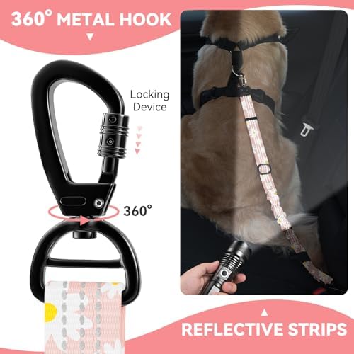 Pawaboo Dog Car Seat Belt– Reflective & Adjustable Dogs Cars Harness Leash - Image 2