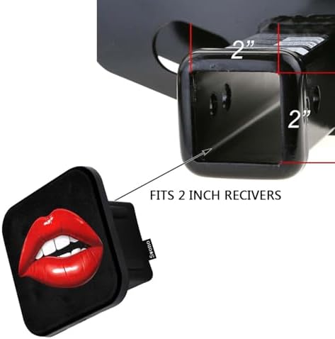 Swono Sexy Red Lip Hitch Tube Cover 2 Inch, Female Mouth - Image 3