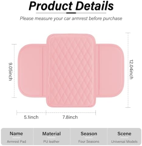 Amiss Car Center Console Cover, Upgraded Leather Car Armrest Cushion - Image 2