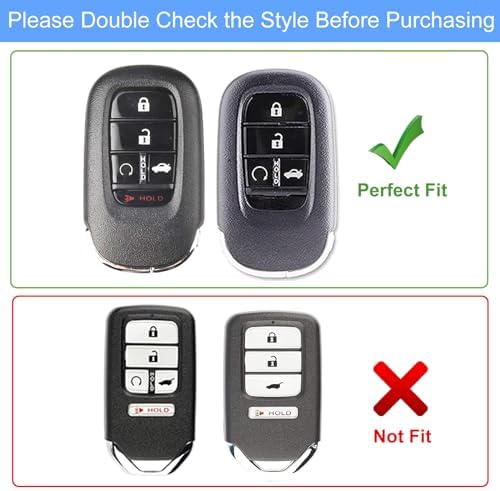 TPU Key Fob Cover with Leather Keychain, Compatible with Honda Accord Civic - Image 2