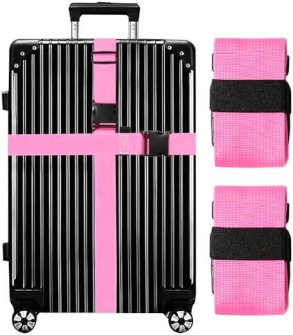Luggage Straps for Suitcases TSA Approved-2 Pack Bright Personalized Luggage by GOWRAPS