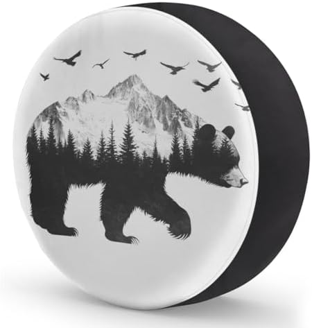 Rv Spare Tire Cover Wheel Mountain Bear Bird Tire Covers Wheel Protectors - Image 2