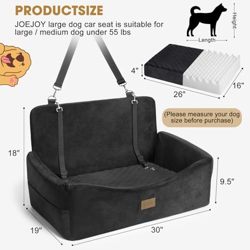 JOEJOY Dog Car Seat for Large Medium Sized Dogs Under 55 lbs, Dog Booster Seat - Image 5