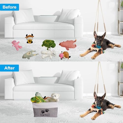 Large Dog Toy Basket Foldable Dog Toy Box Dog Toy Bin - Image 4