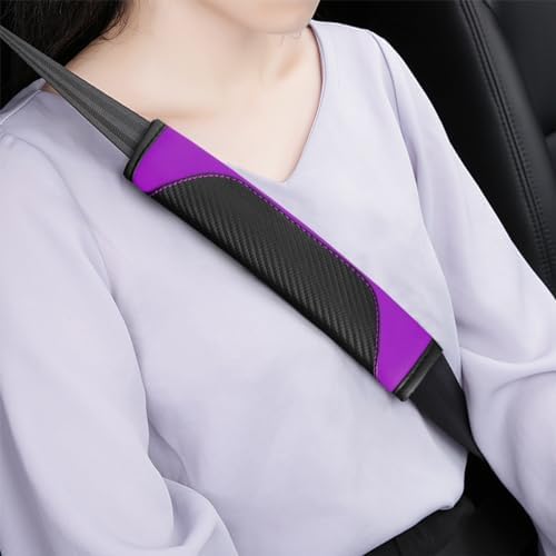 Osilly 2PCS Carbon Fiber Leather Seat Belt Shoulder Pads - Image 5