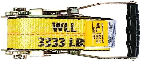 Mytee Products 2 inch x 27' Heavy Duty Tie-Down Ratchet Straps w/Flat Hook - Image 4