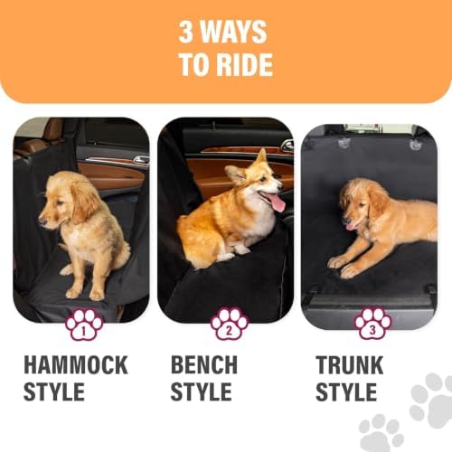 Active Pets Waterproof Hammock Standard Car Seat Cover, Fits Sedans Hatchbacks - Image 6
