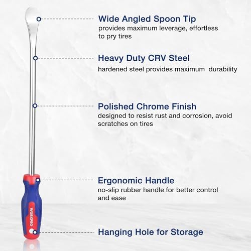 WORKPRO 14.5” Tire Spoons Set, 23-Piece Steel Tire Removal Tool Set - Image 4
