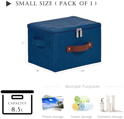 Storage Bins with Zipper Lids Decorative Lidded Baskets Boxes - Image 3