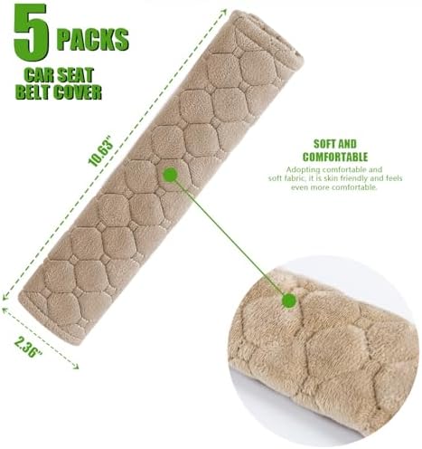 5 Pack Soft Comfort Car Seatbelt Cover Protector Pads Strap - Image 2