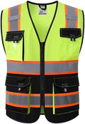 JKSafety Safety Vest for Men Women Hi Vis Reflective Vest JK220 YBlack 4XL by JKSafety
