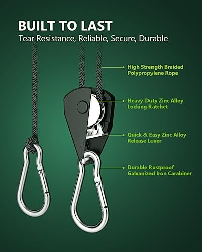 12-Pack 1/8” Rope Hanger, Heavy Duty Ratchet Tie Down Strap - Image 3