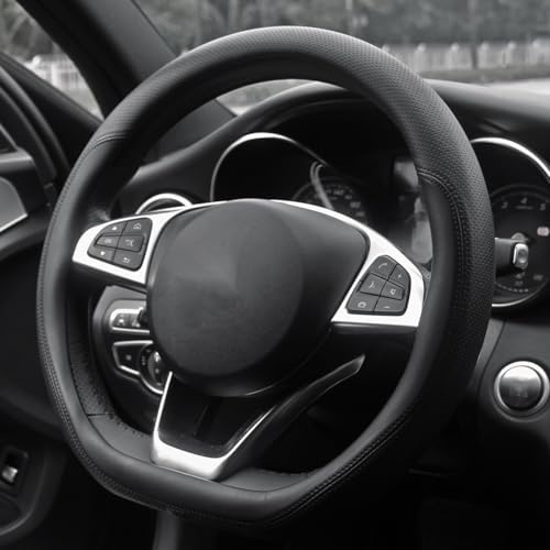 D Shaped Car Steering Wheel Cover 14.5"-15", Non-Folding Packaging by Mihecor