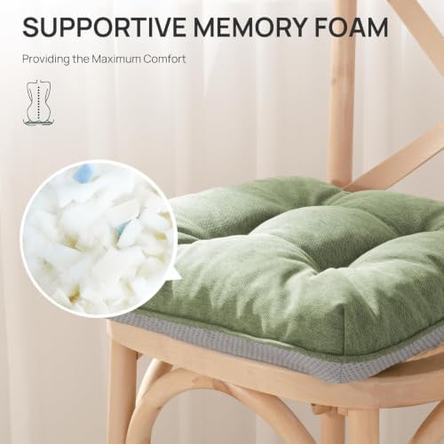 Love's cabin Memory Foam Chair Cushions Set of 4, 19 Inch - Image 3