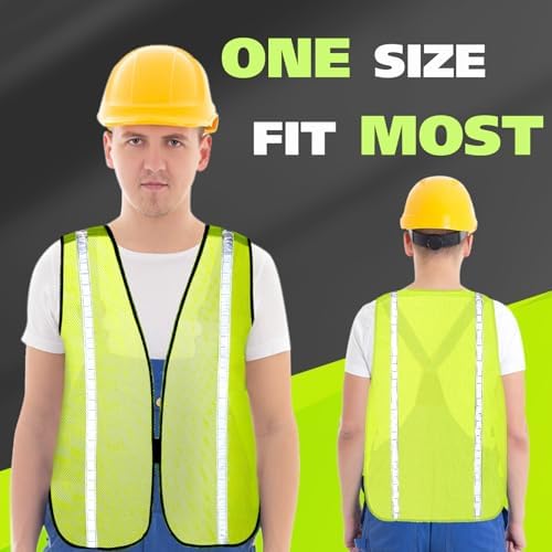 Jecery 60 Packs High Visibility Vest Safety Reflective Hi Visibility Mesh Vest - Image 5