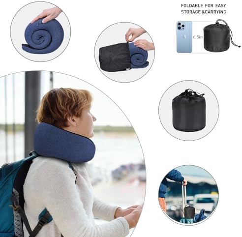 Neck Travel Pillows for Airplanes Memory Foam Neck Comfort Pillow Compact - Image 4
