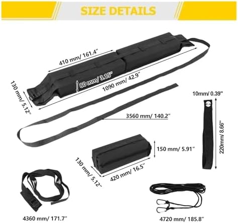 Universal Car Roof Luggage Soft Rack Pads, - Image 3