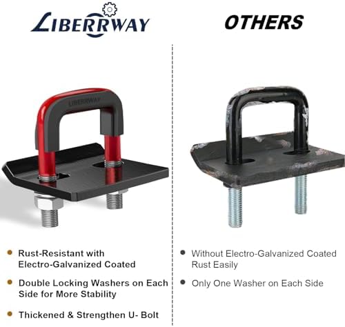 Hitch Tightener for 1.25" and 2" Hitches LIBERRWAY U-Shaped Iron Hitch - Image 4