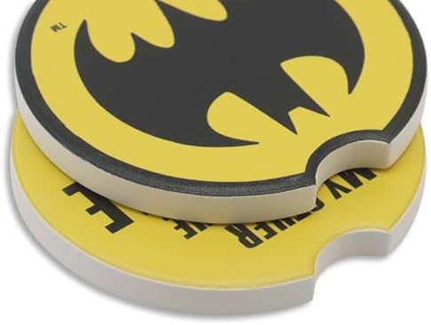 DC Comics Batman and Batmobile Logo Ceramic Car Coasters - Image 5