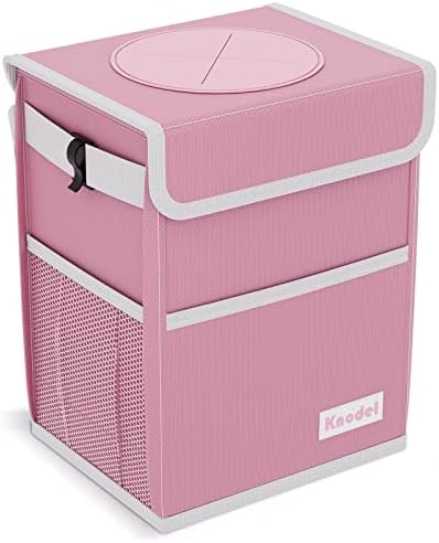 K KNODEL Car Trash Can with Lid, Car Garbage, Bin and Bag by K+KNODEL