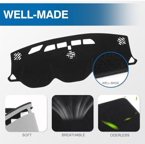 KUST Black Dash Cover for Chevy Chevrolet Traverse 2018-2023 Polyester - Image 4