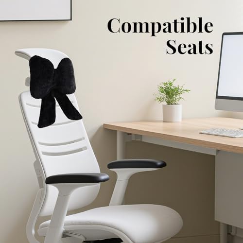 2 Pack Bow Car Headrest Pillows Plush Car Neck Pillows - Image 5