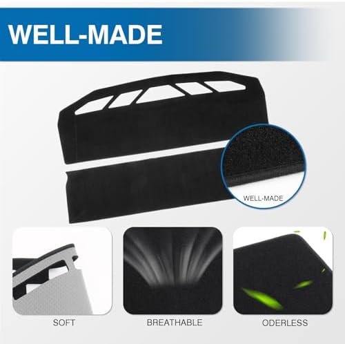 KUST Black Dash Cover for Tesla Cybertruck 2024 2025 2026 Polyester Dashboard - Image 4
