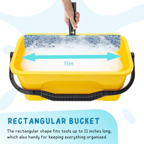 Bucket for Cleaning, 3 Gallon Rectangle Water Bucket for Car and Window Washing - Image 3