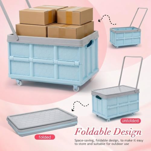 Collapsible Storage Bins with Lids, Folding Plastic Stackable Utility Crates 30L - Image 4