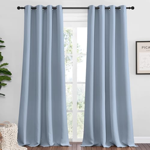 NICETOWN Blackout Curtains for Living Room 2 Panels 55" x 102" Vintage Blue by NICETOWN