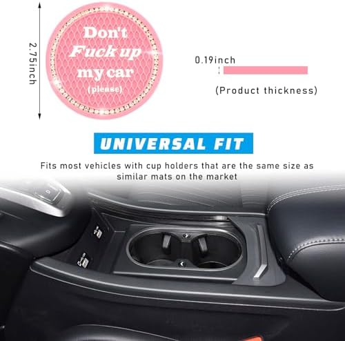 4 PCS Bling Car Cup Coaster, 2.75 Inch Anti-Slip Cup Holder Insert Coasters - Image 2
