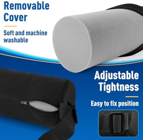 CushZone Lumbar Roll Support Pillow, Memory Foam Back Cushion - Image 4