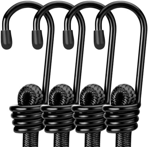 WORKPRO 24" Bungee Cords with Hooks, 4 Pack Heavy Duty Outdoor Bungee Strap by WORKPRO