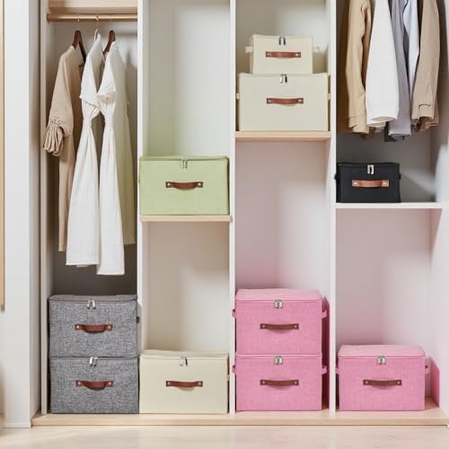Storage Bins with Zipper Lids Decorative Lidded Baskets Boxes - Image 5