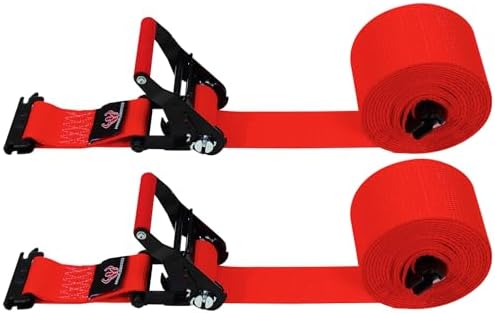 2 Pack E-Track Ratchet Straps, 4400LBS Break Strength, Standard E Track Fitting by ARMORLOGISTICS