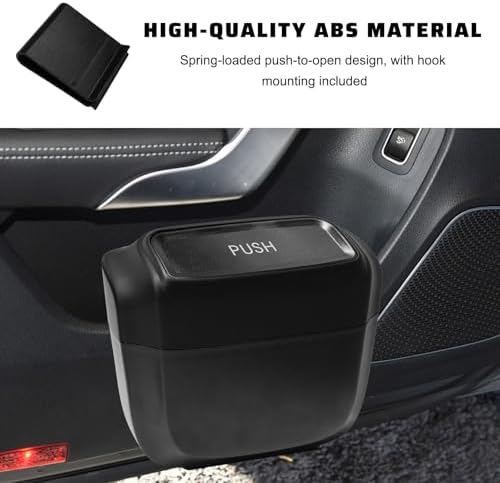 2PCS Auto Trash Can with Lid, Leakproof Waterproof Car Plastic Dustbin with 60 - Image 3
