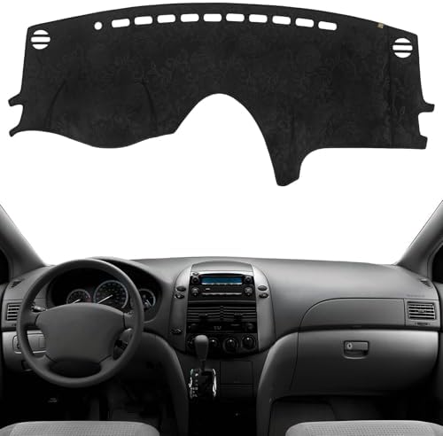 Dashboard Cover Dash Mat Fit for to-yota Sienna 2010-2004, Car Dash Board Mat by KEYOOG