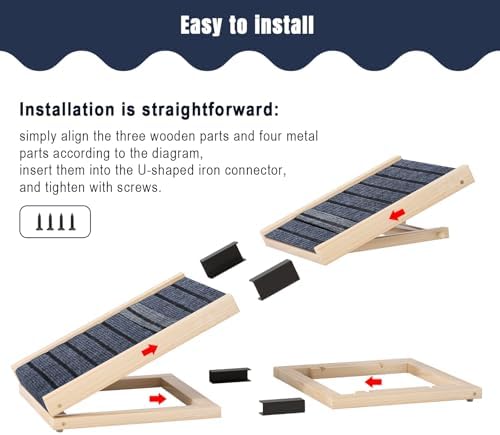 Adjustable Wooden Dog Ramp for Small Dogs, 27.6" Long x 11.8" Wide - Image 4