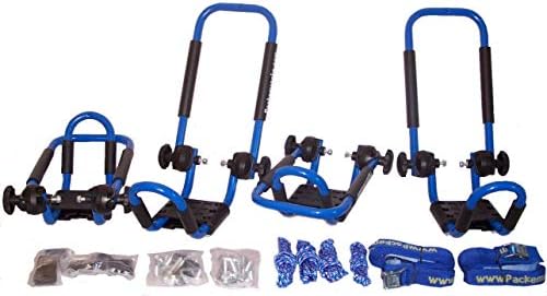 Bright Blue Folding J-Style Kayak Rack ROOF TOP and WALL Carrier Bundle - Image 2